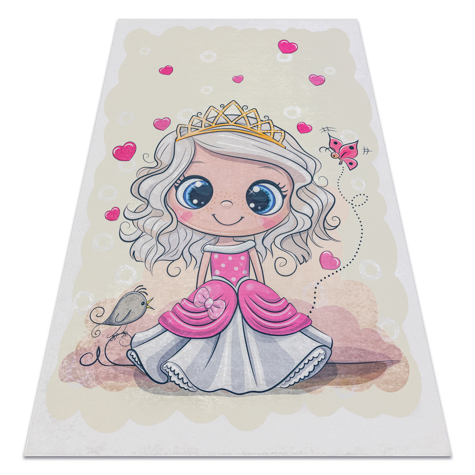 Dywan do prania BAMBINO 43020 Księżniczka, serca dla dzieci, 80x150 cm