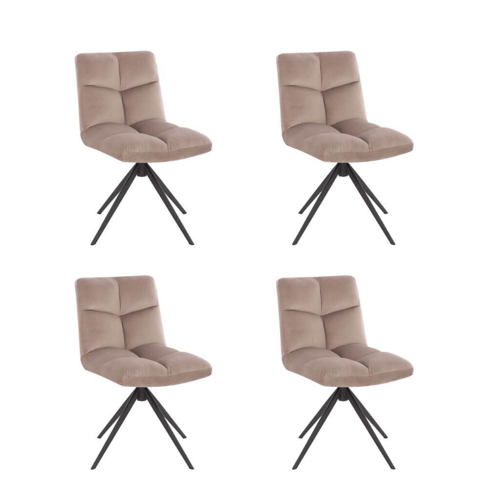 Home Deluxe Eetkamerstoel NODA Lichtbruin Aantal: 4