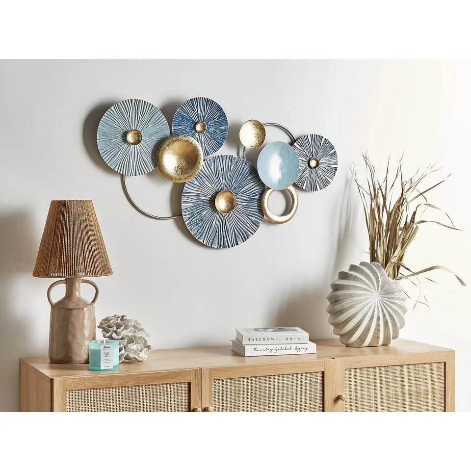 ACTINIUM - Wanddecoratie - Blauw/Goud - Metaal