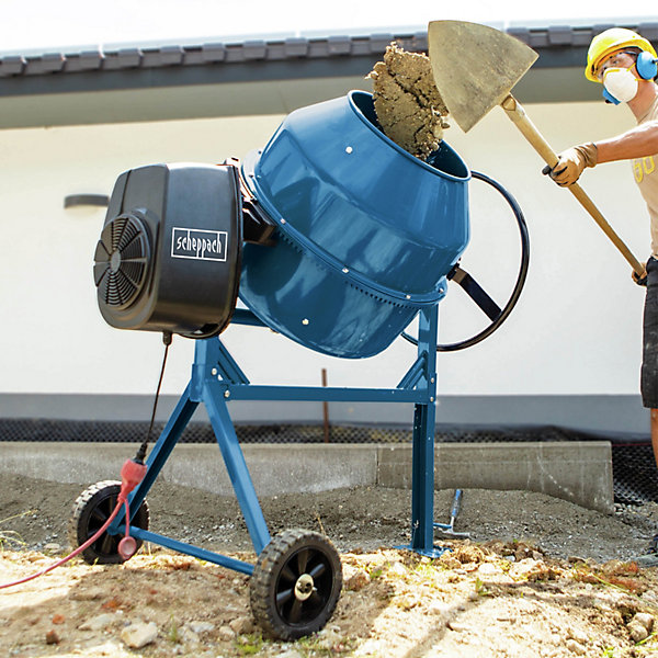 Bétonnière électrique 180 L Scheppach MIX180 bleu