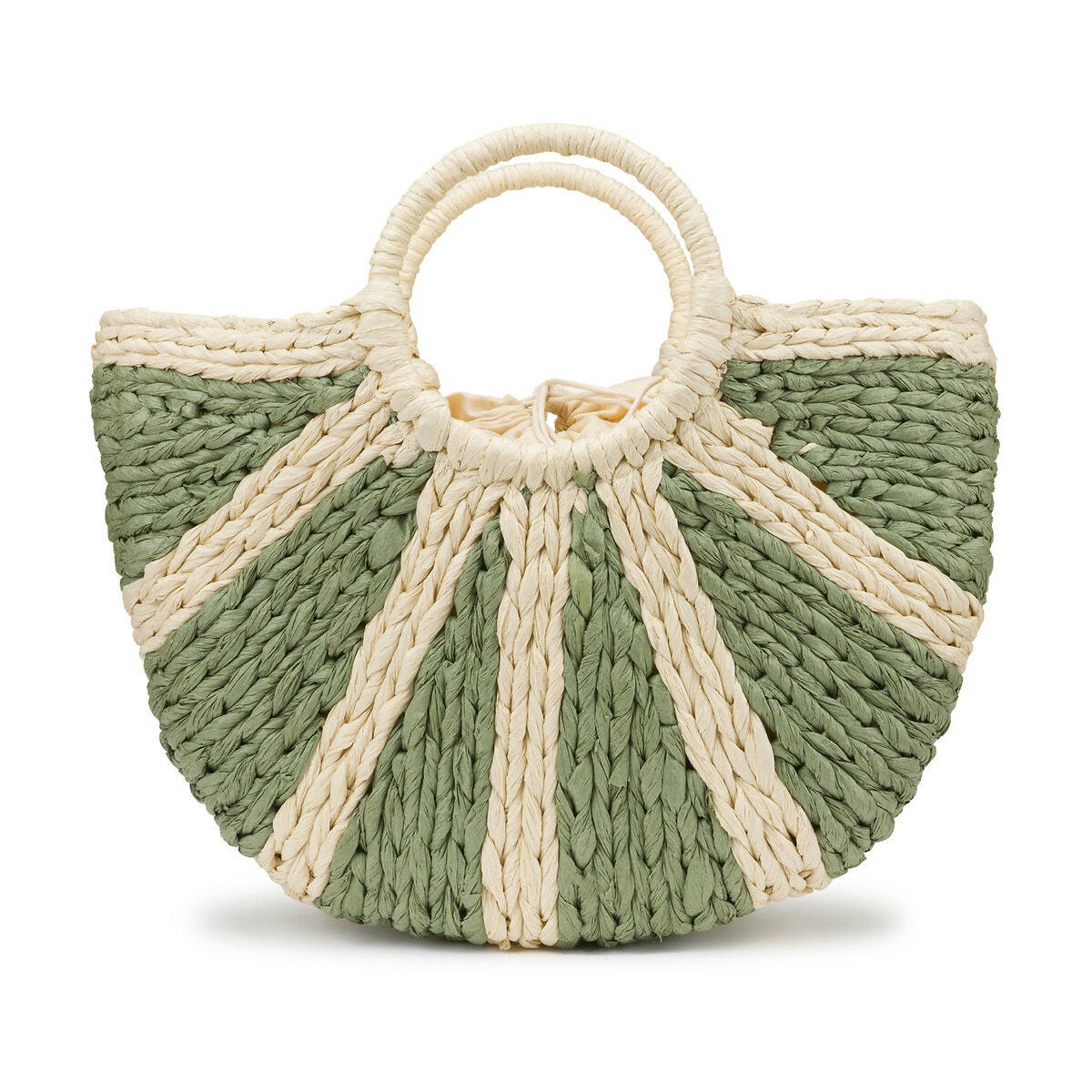 Panier rayé forme demi-lune