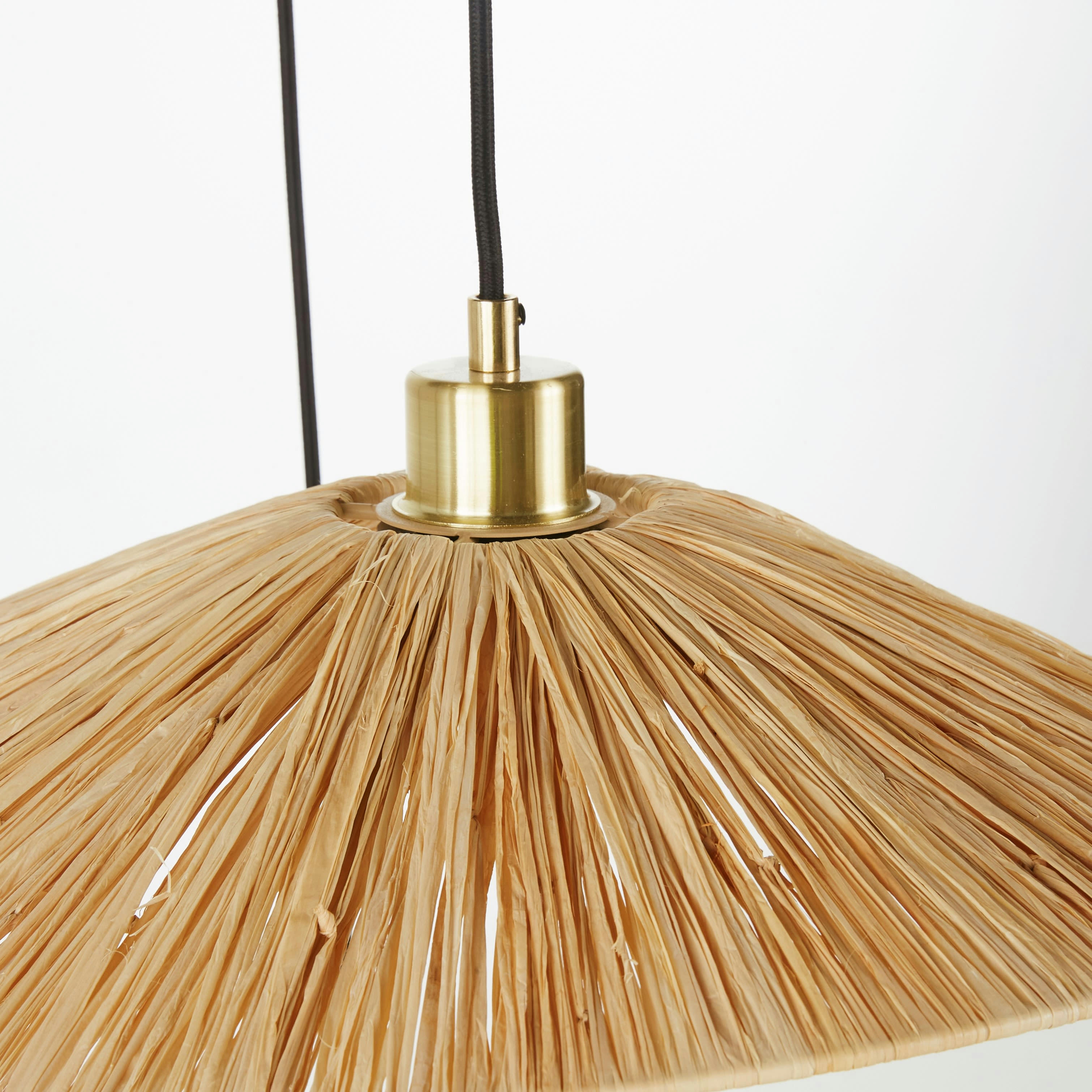 CALIE - Suspension grappe 3 abat-jours en raphia