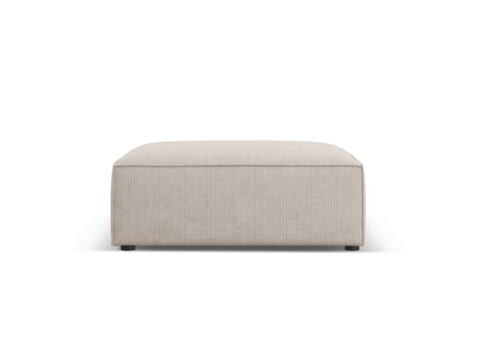 Cosmopolitan Design Poef Arendal chenille met ribbeleffect, donkerbeige - 80x102x40cm