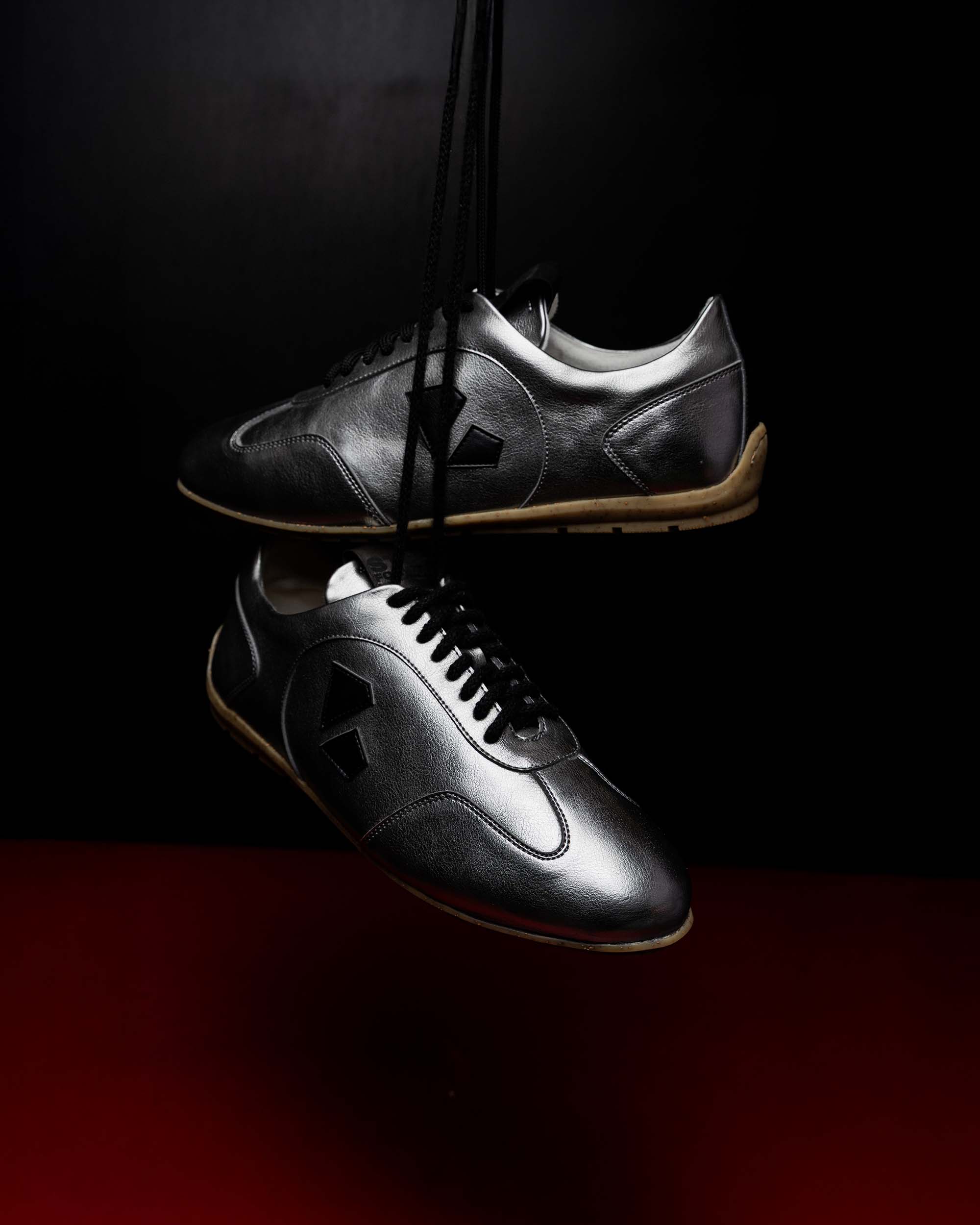BOHEMA - Racer Sneakers Metaliczne, ze skóry roślinnej, polska rodzinna marka - outlet