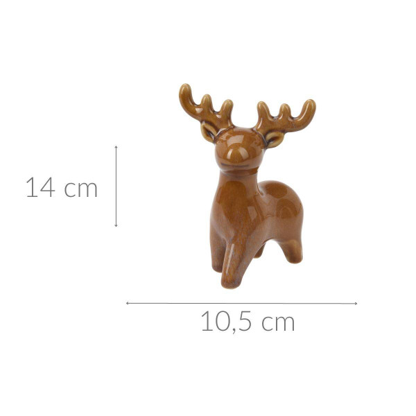 Renifer świąteczny, figurka, 14 cm