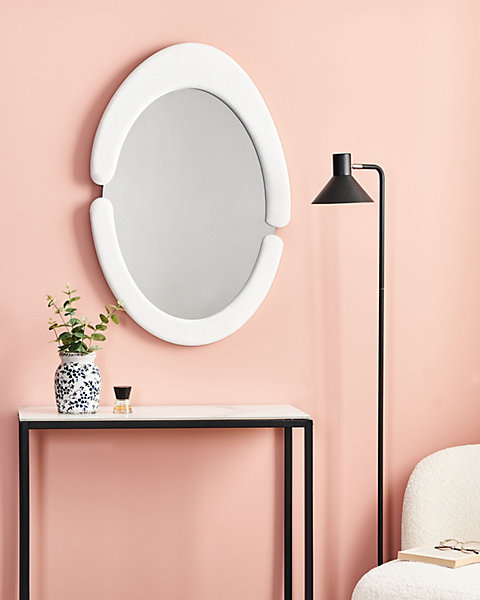 Miroir MASSAY 53 cm 90 cm Velours Blanc
