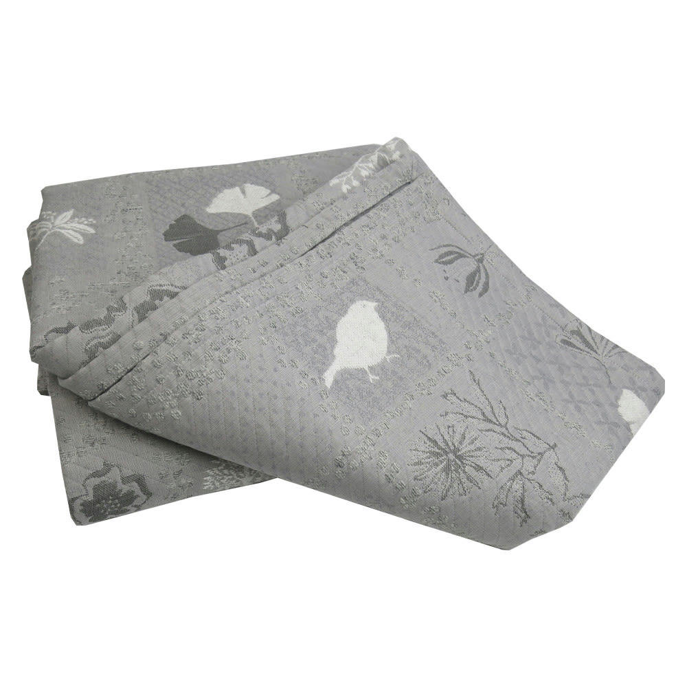 SECRET GARDEN PLAID GREY - Plaid antitache déperlant laine & autres fibres gris 174x250