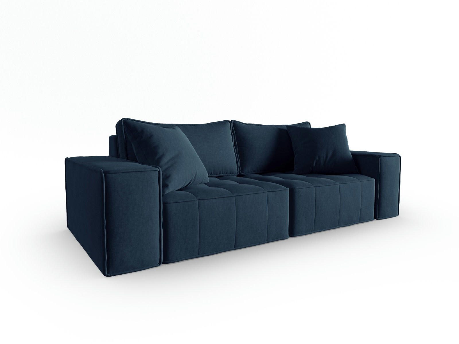MIKE - Canapé modulable 3 places en tissu structurel blue jeans