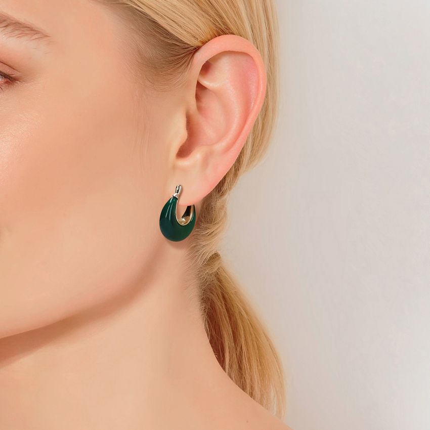 Manfield Groene oorbellen