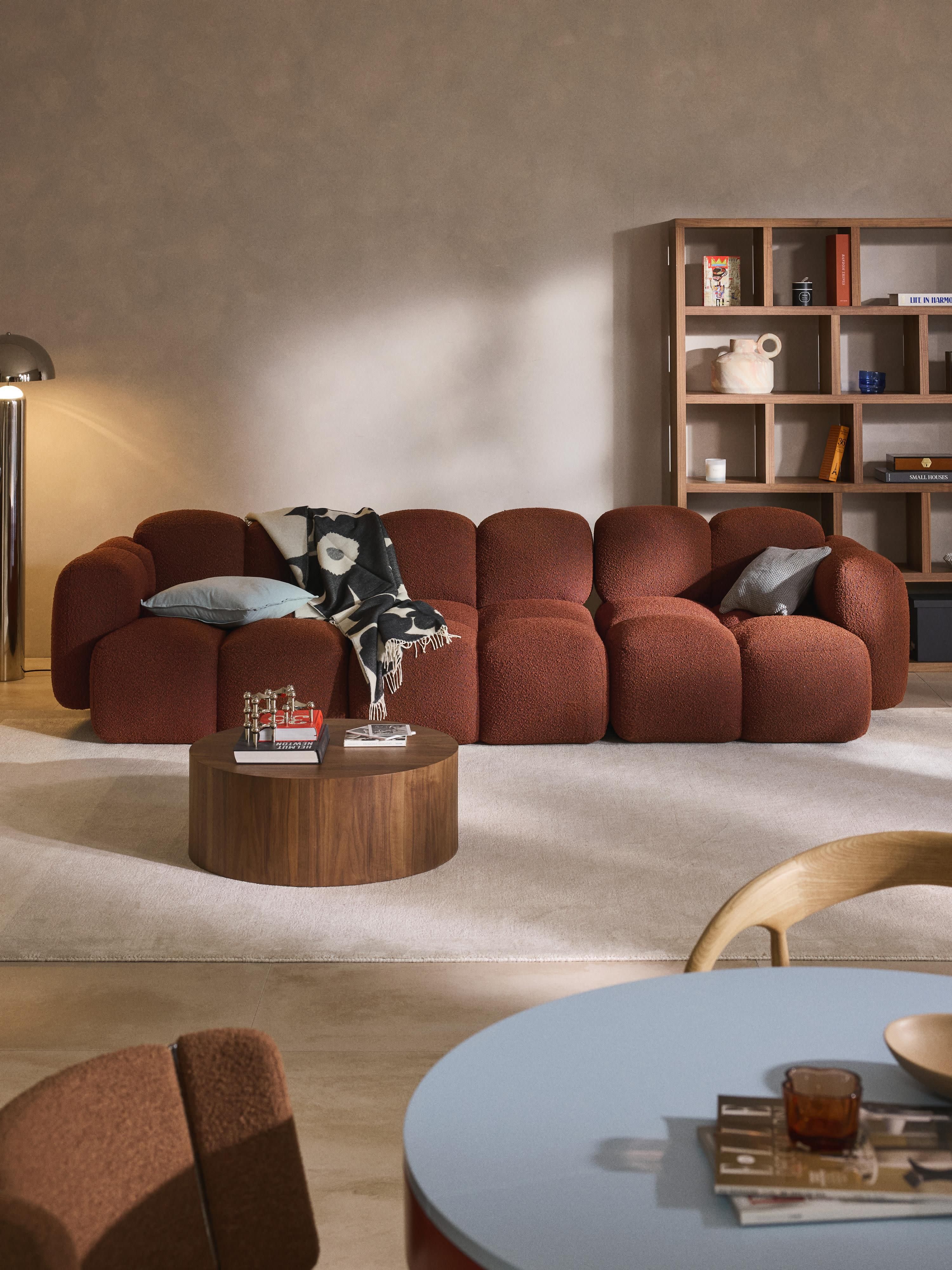 Modulares Sofa Tayla (4-Sitzer) aus Bouclé