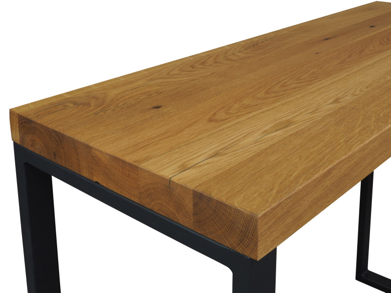 Konsola dębowa LOFT, dąb olejowany Oak i czarne nogi