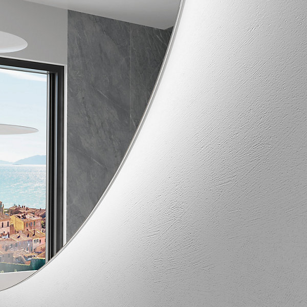 Miroir de salle de bain LED - Miroir 74x74cm asymétrique - Interrupteur sensitif - Blanc Froid - (EGG221)