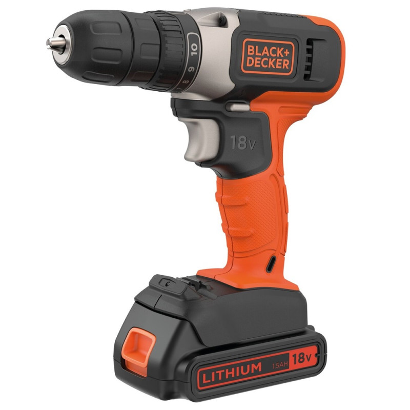 Perceuse visseuse sur batterie BCD001C2-QW 2 x 1,5 Ah 18 V BLACK DECKER