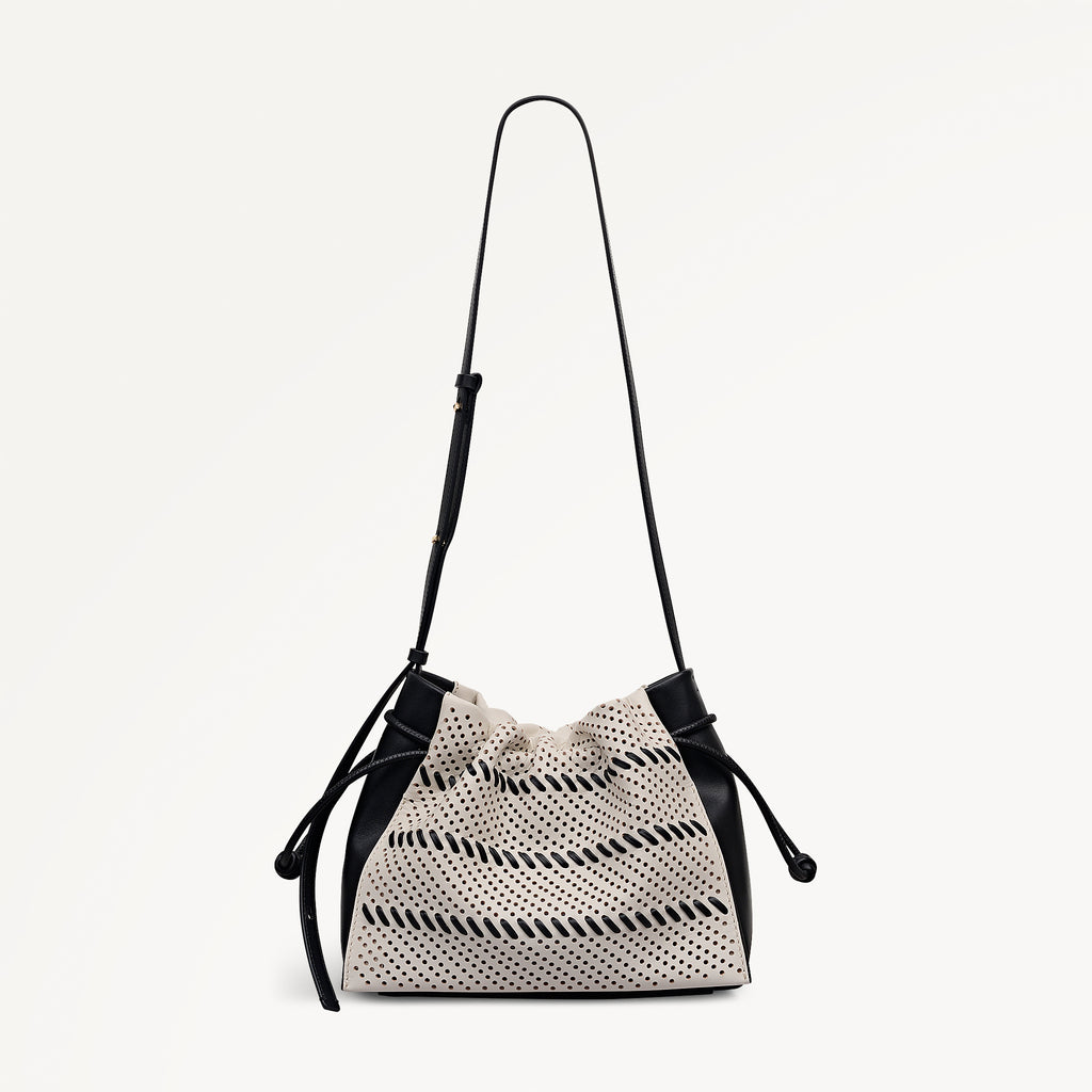 The Roxburgh - Perforated - Medium Drawstring Cross Body