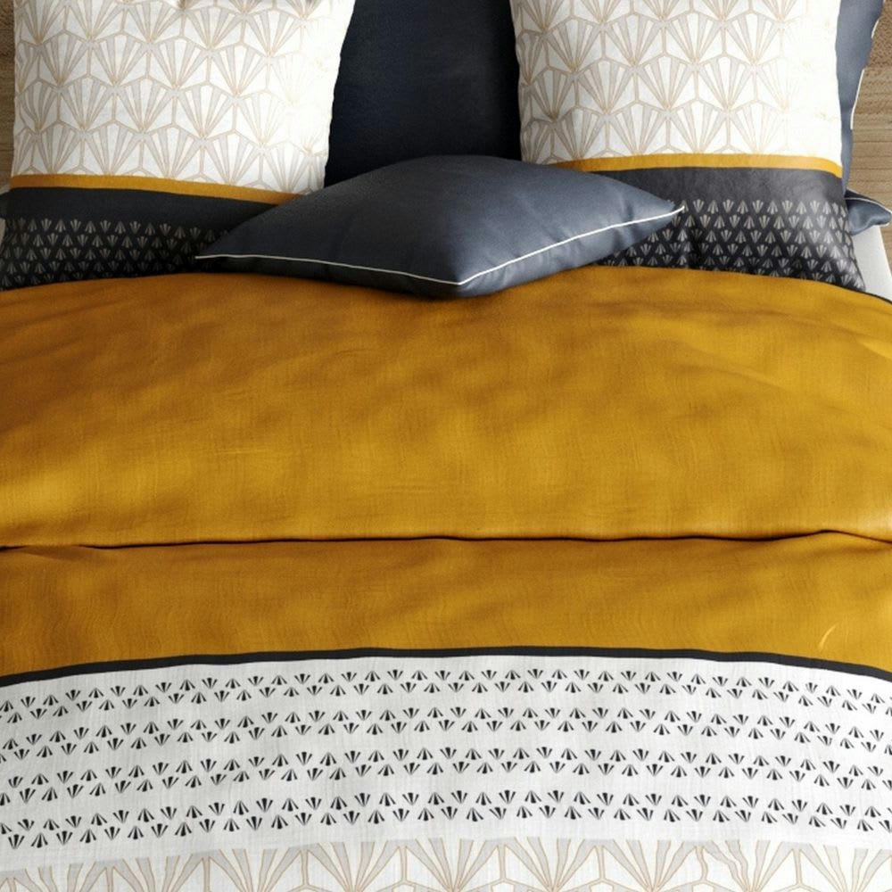 - Parure de lit 1 place coton à motifs 140x200 cm