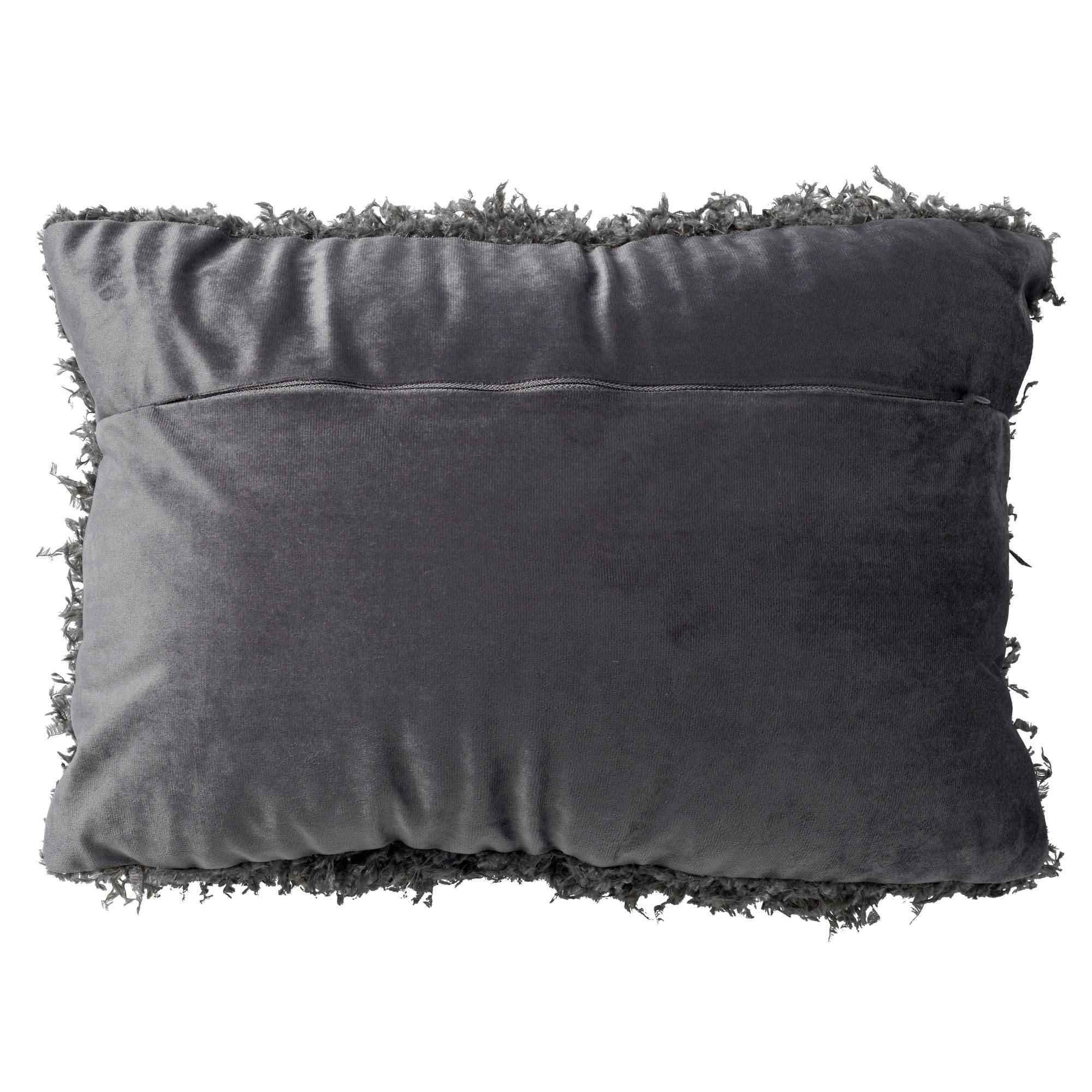 - Coussin - gris fausse fourrure 30x50 cm uni