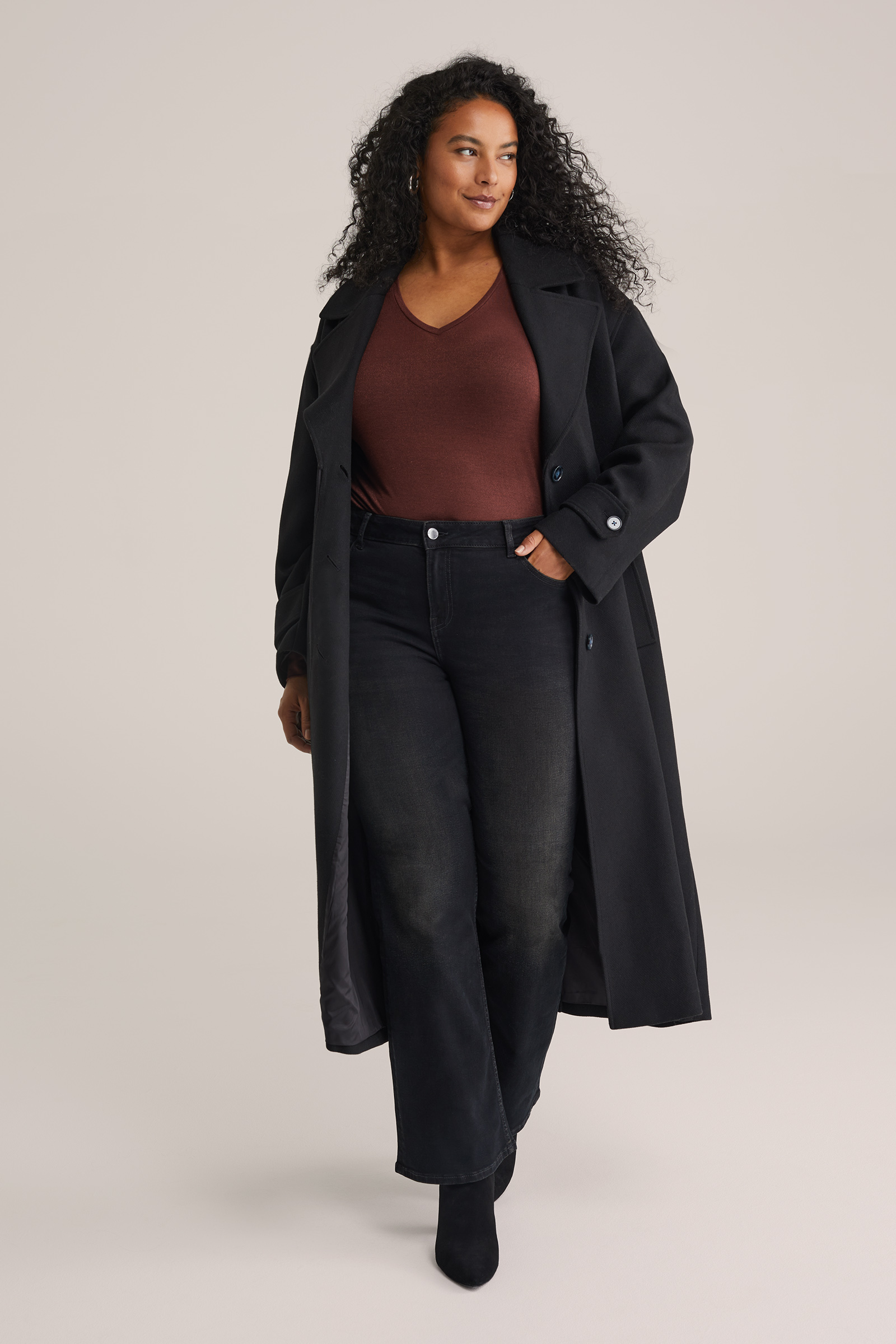 Dames mid waist bootcut jeans - Curve