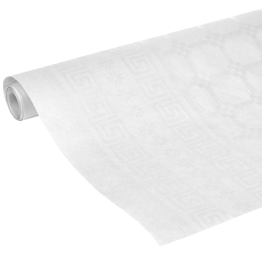 Nappe papier damassée blanc 118x600cm