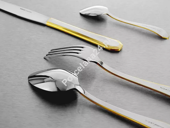 Komplet sztućców 24 cz. na 6 osób Hisar - Riva Gold (4.0/3.0 mm) złocone