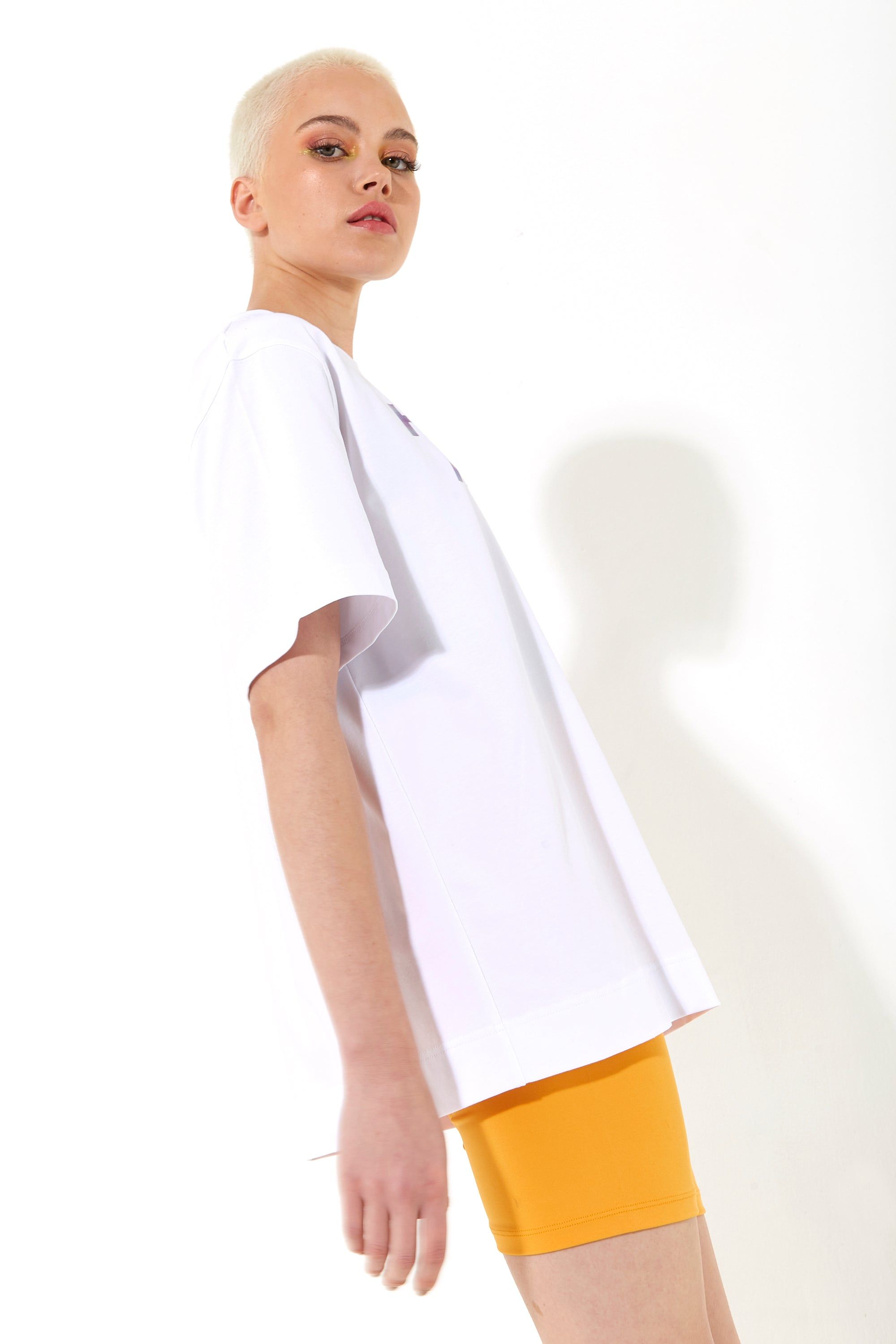 House of Holland Iridescent Transfer Printed T-Shirt in White