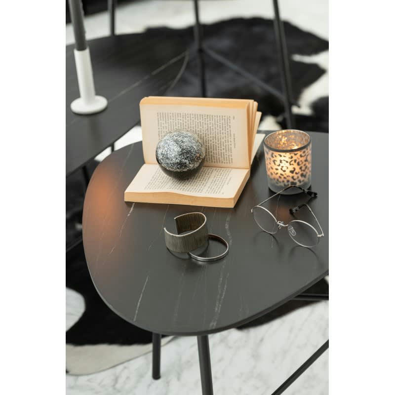 COUCHES - Presse-papier verre noir/argent H10cm