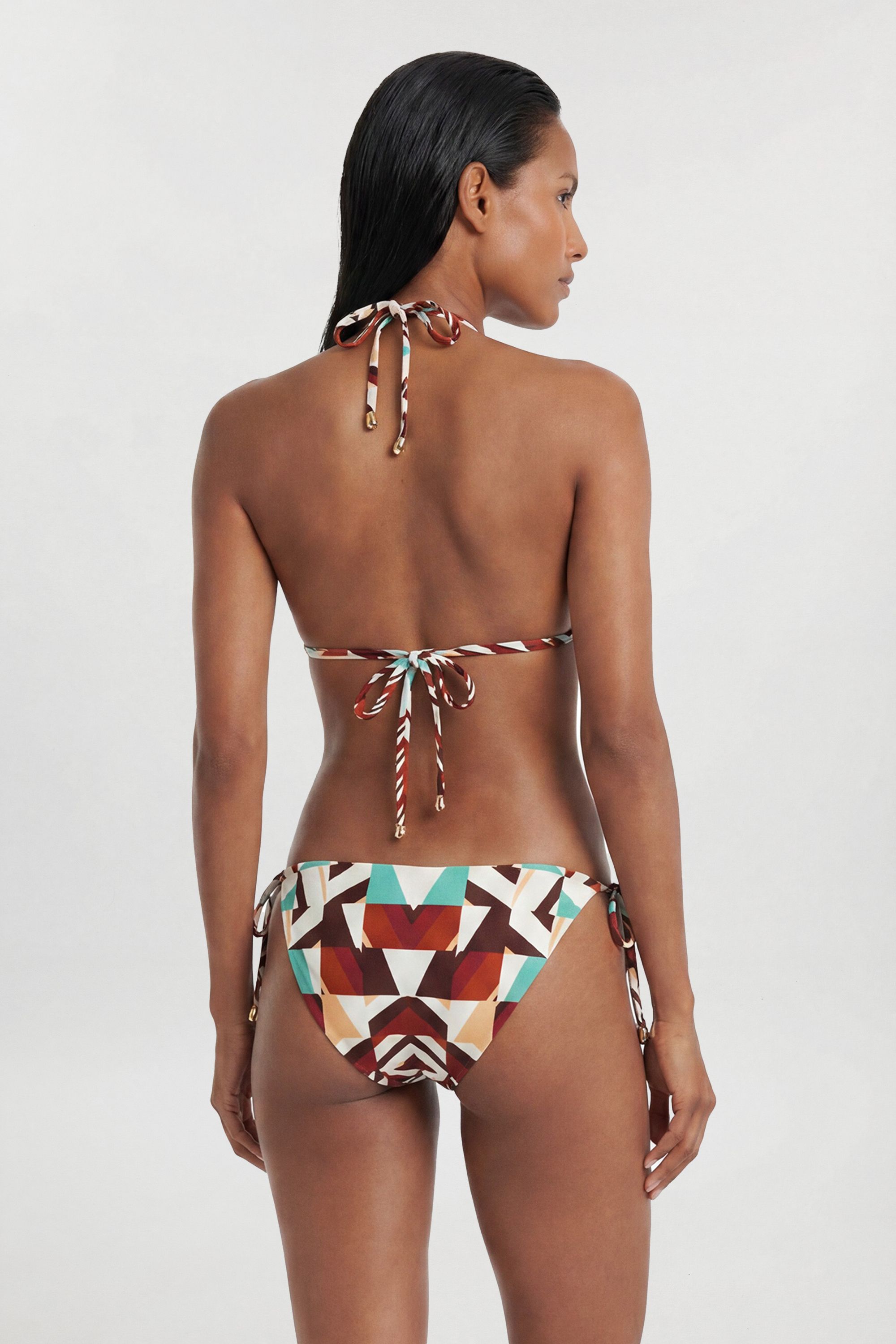 KarenMillen Trim Detail Printed Bikini Bottom