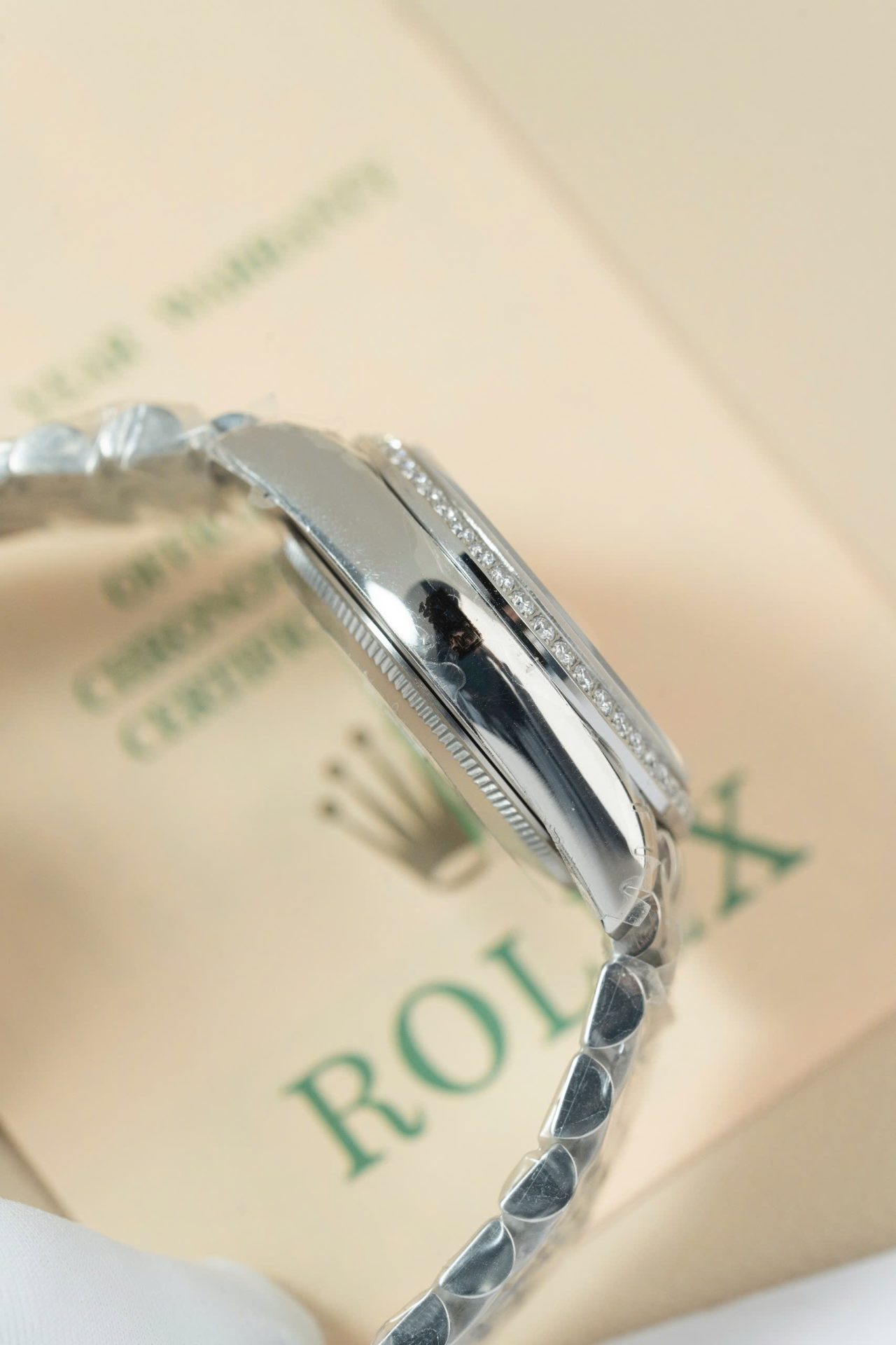 Rolex Datejust 316L Steel Grey Dial CZ Diamonds 31mm Jub AAA Replica