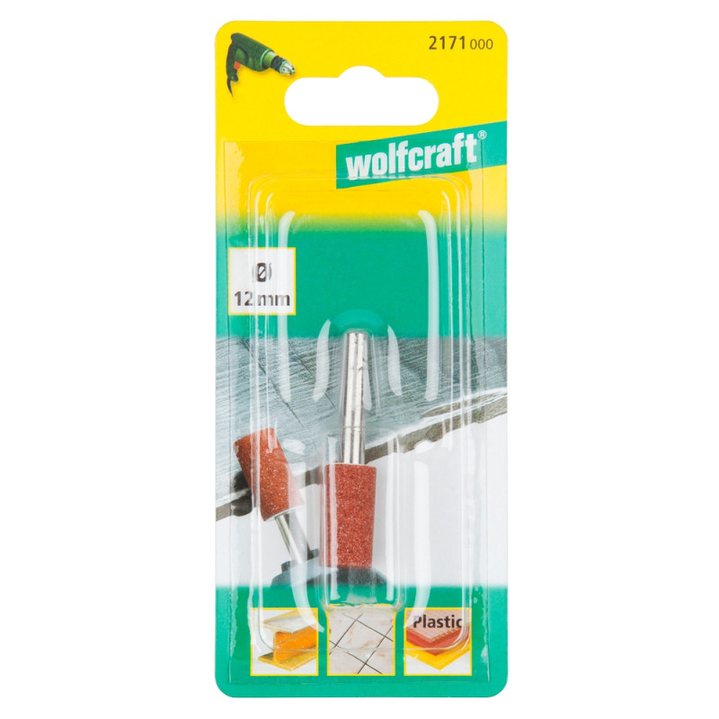 Meule abrasive cylindrique en oxyde d'aluminium WOLFCRAFT