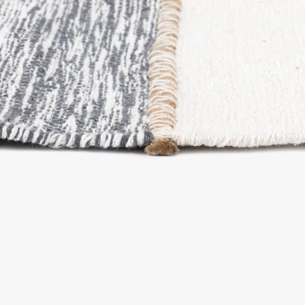 Tapete de algodão e juta às riscas bege 140x200cm BALAT