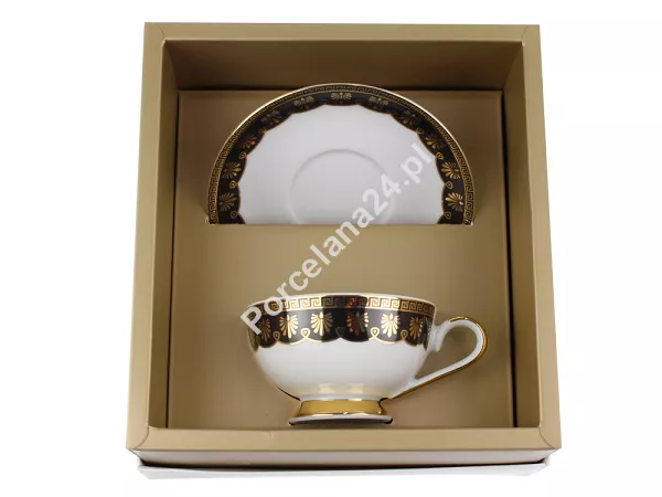 Filiżanka ze spodkiem do herbaty 0,22 L / 14,5 cm Ćmielów - Astra G339 Ellada GIFT BOX