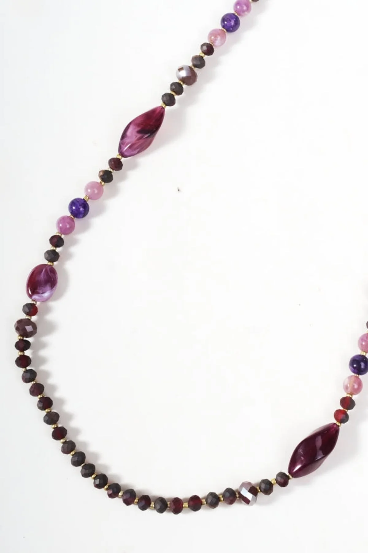 Purple Multi Stone Long Necklace