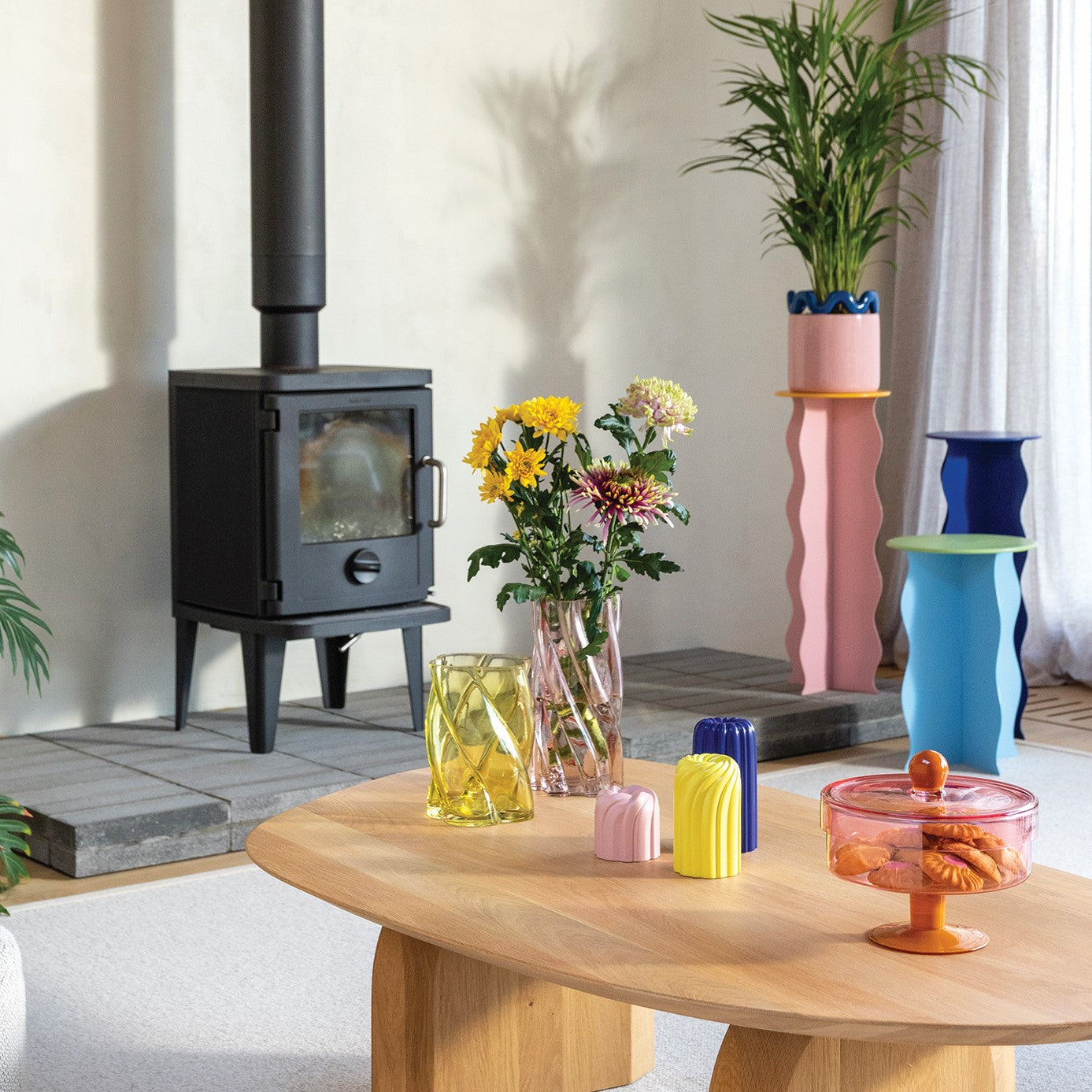 &k amsterdam Marshmallow Vaas - Geel