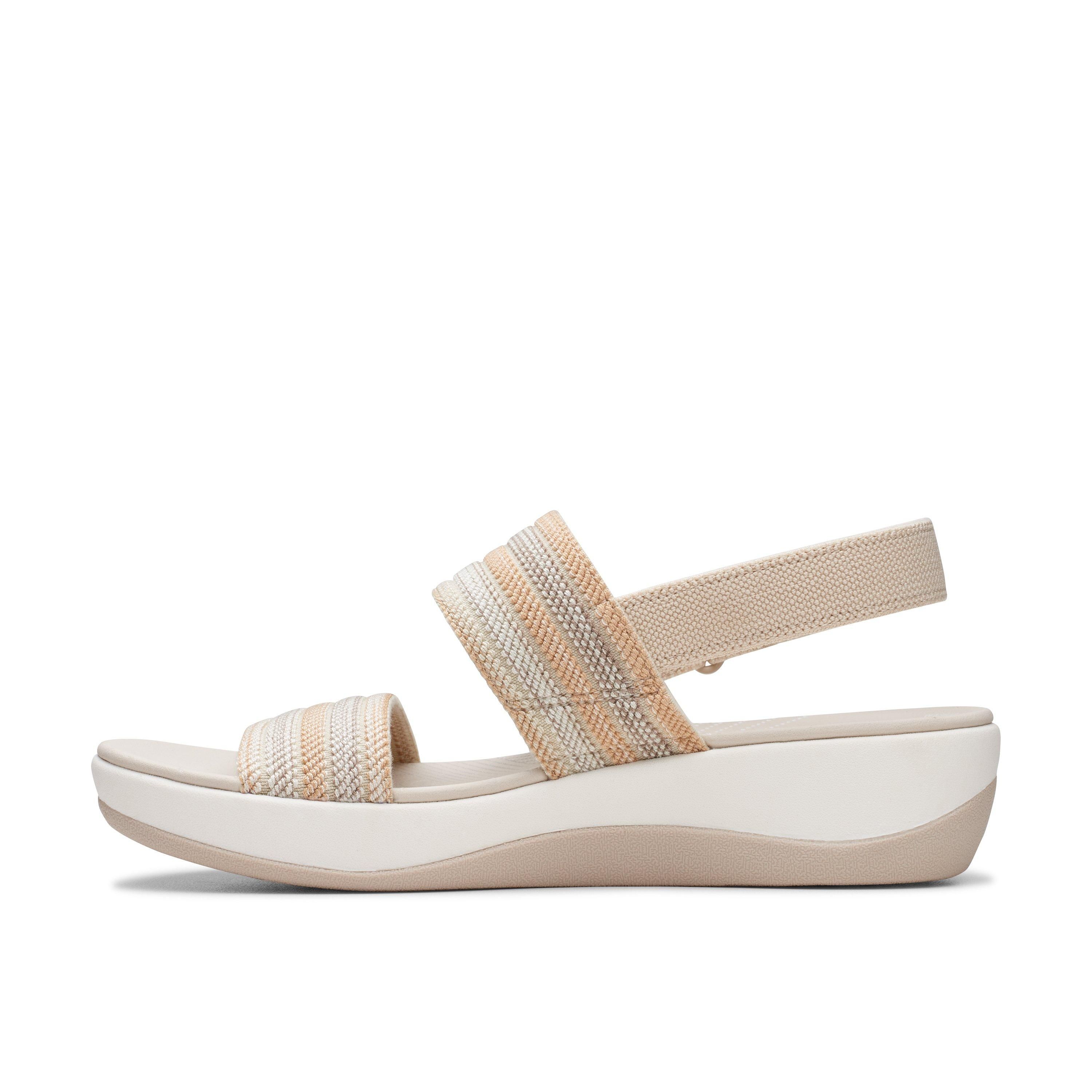 Clarks Arla Stroll Beige Combination Wedges