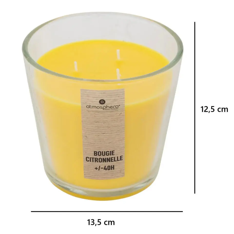 Atmosphera Candles Geurkaars glas - citronella aroma - 40 uur