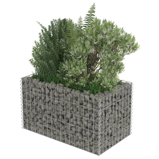 NNEVL Gabion Raised Bed Galvanised Steel 90x50x50 cm