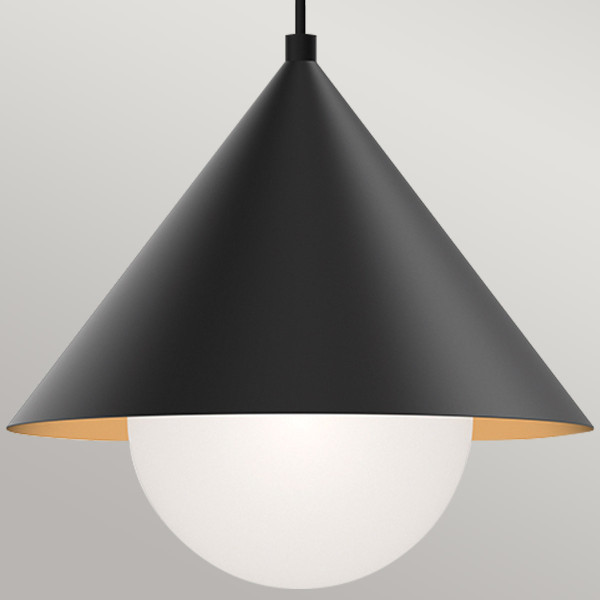Lampa wisząca matowy czarno-opalowy REMYCK 1xE27x60W Alora Mood