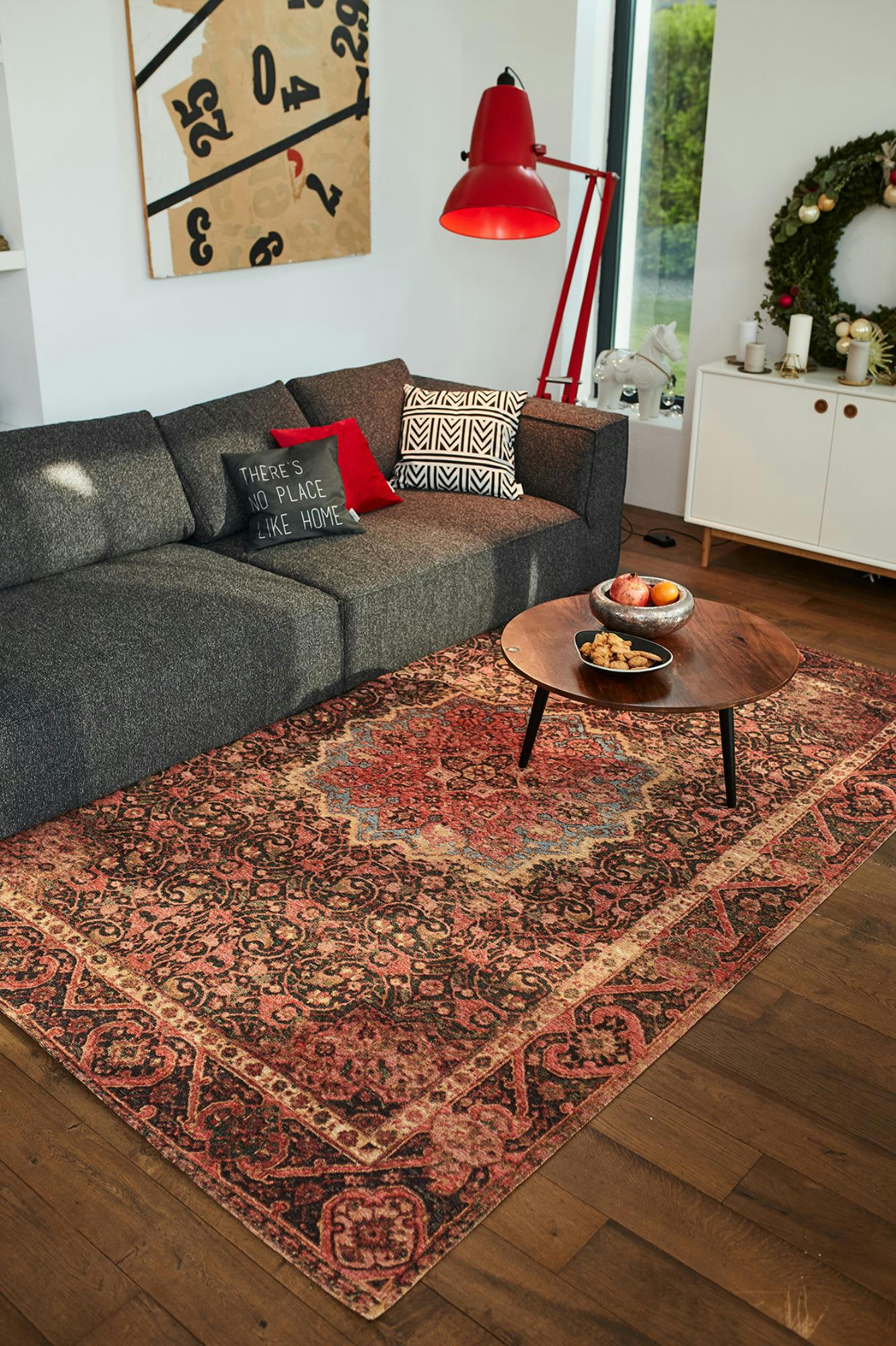 FUNKY ORIENT - Tapis d'orient vintage tissé plat Rouge 230x340 cm