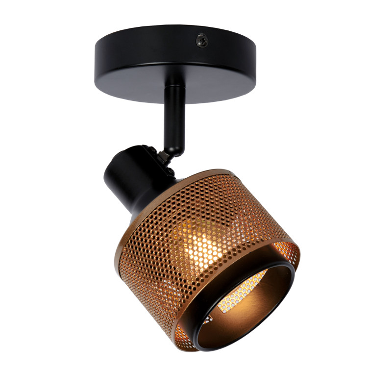 Spot Rafa noir et bronze E14 40 W LUCIDE