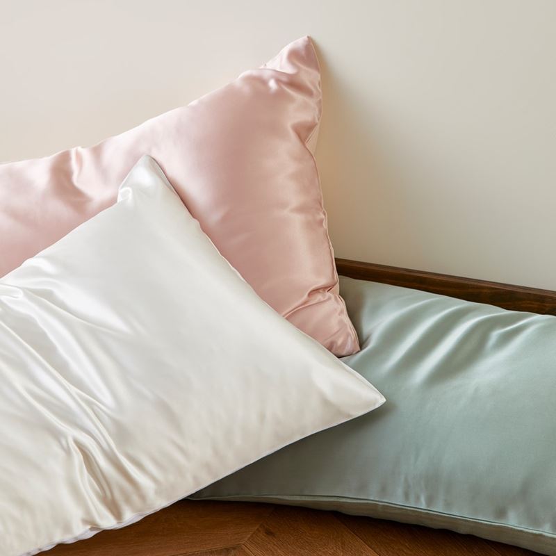 Vintage Washed Linen Silk Eucalyptus Pillowcase Pair