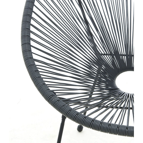 Gartensessel, Höhe: 88 cm, grau/schwarz, 2 stk