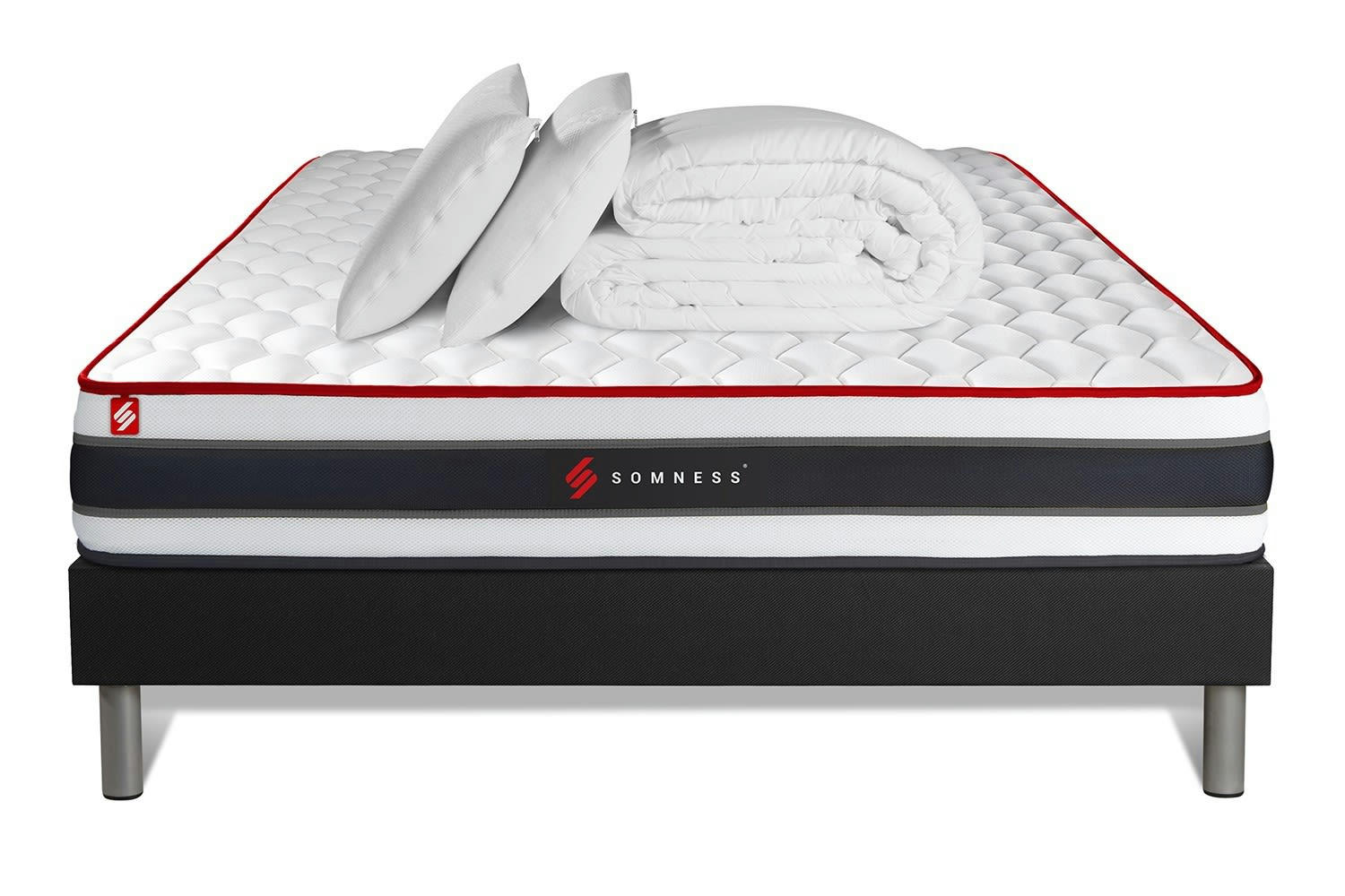 ENERGY - Pack matelas sommier kit 140x200 oreiller couette