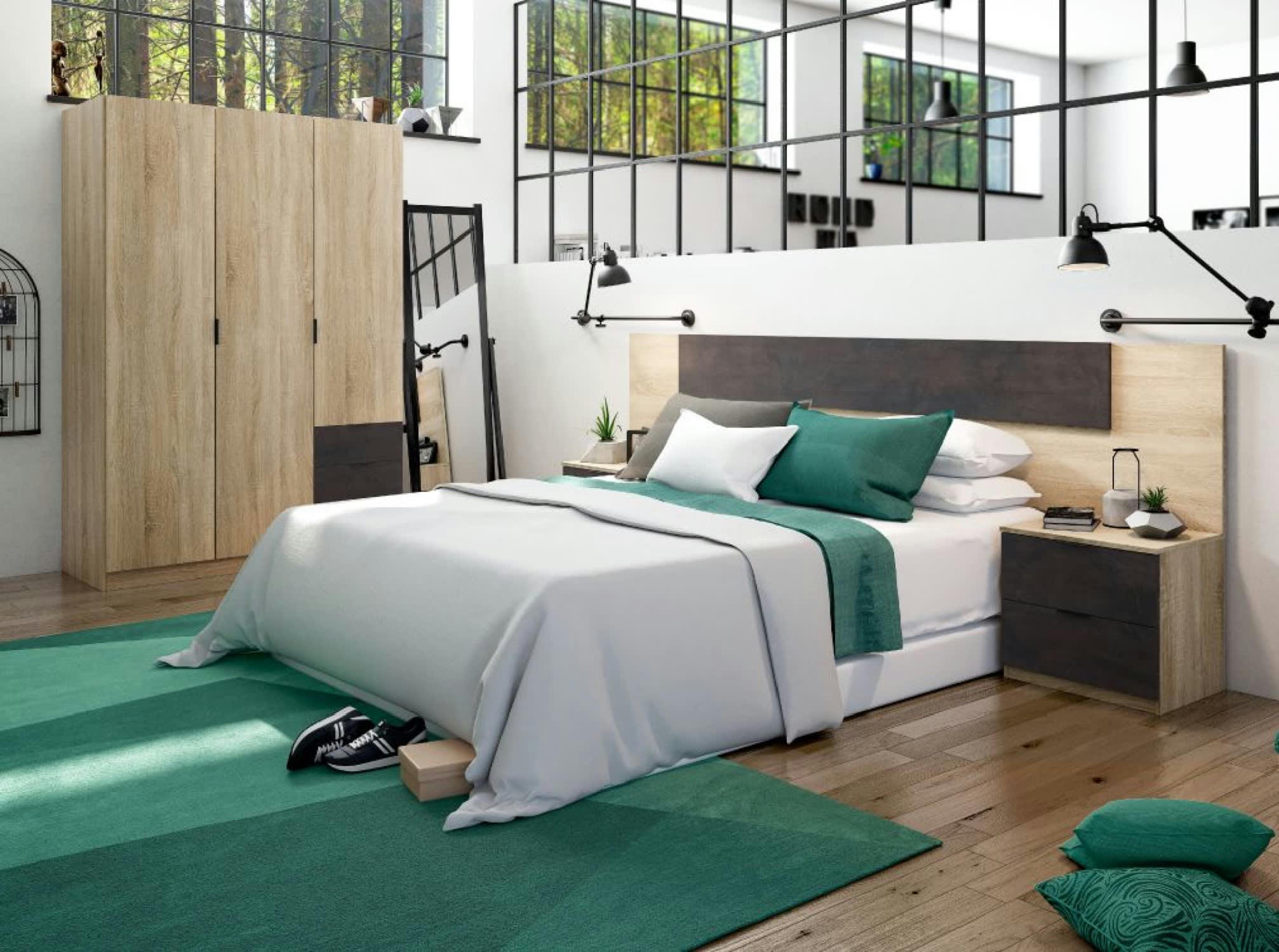 NINA - Armoire 3 portes et 3 tiroirs L121 x H180 cm