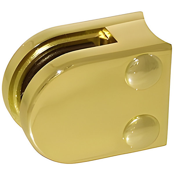 4 x Pince à verre pour tube diam. 42,4 modèle 00 - Ep. verre 6 mm - Zamak aspect laiton