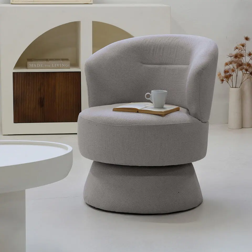 Draaifauteuil Taupe Stof - 65x64x79cm - Zithoogte 45cm - Mo?se