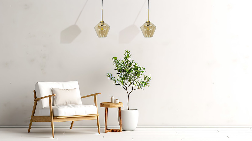 Lampa wisząca Grea szklana złota