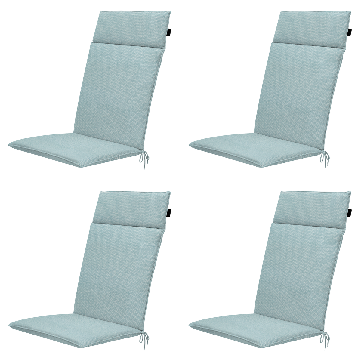 Madison tuintstoelkussen hoge rug Eco-line - blauw - 120x50x4cm - set van 4