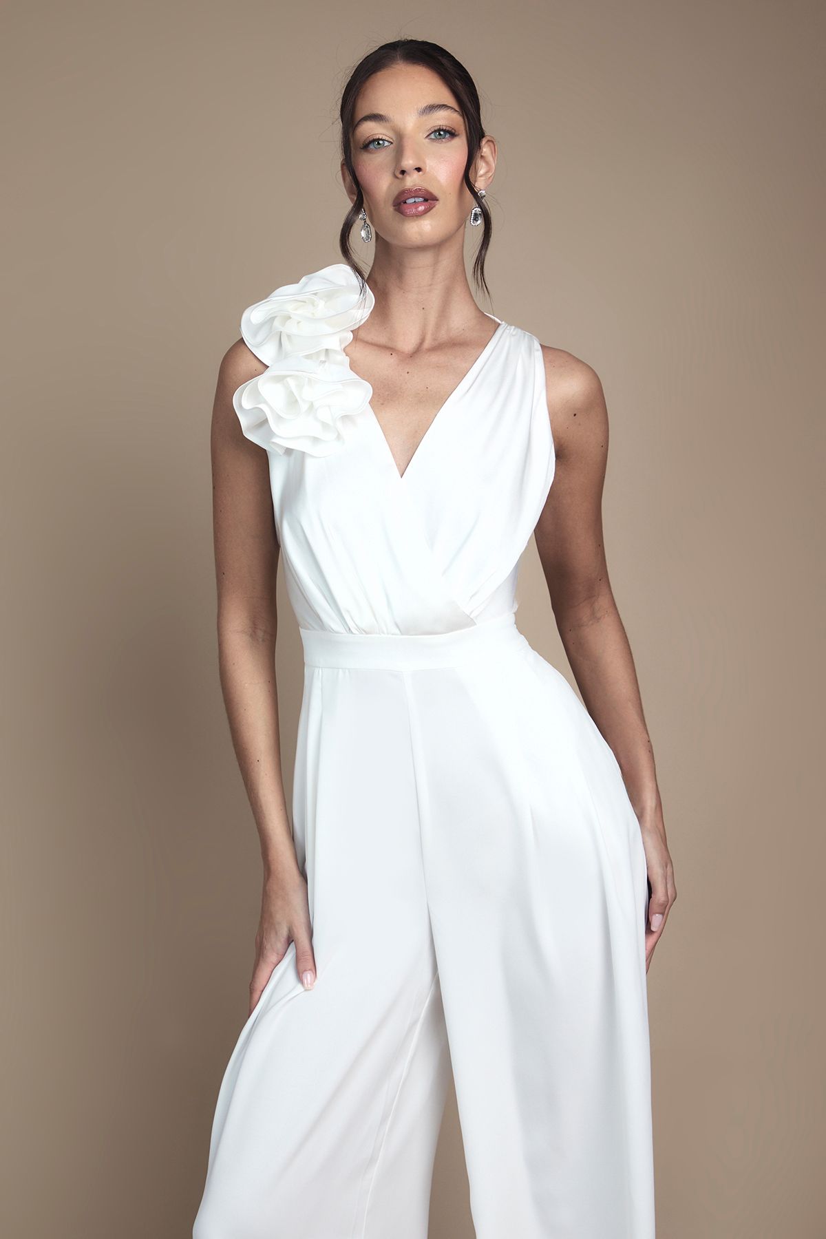Coast Corsage Cowl Back Bridal Jumpsuit