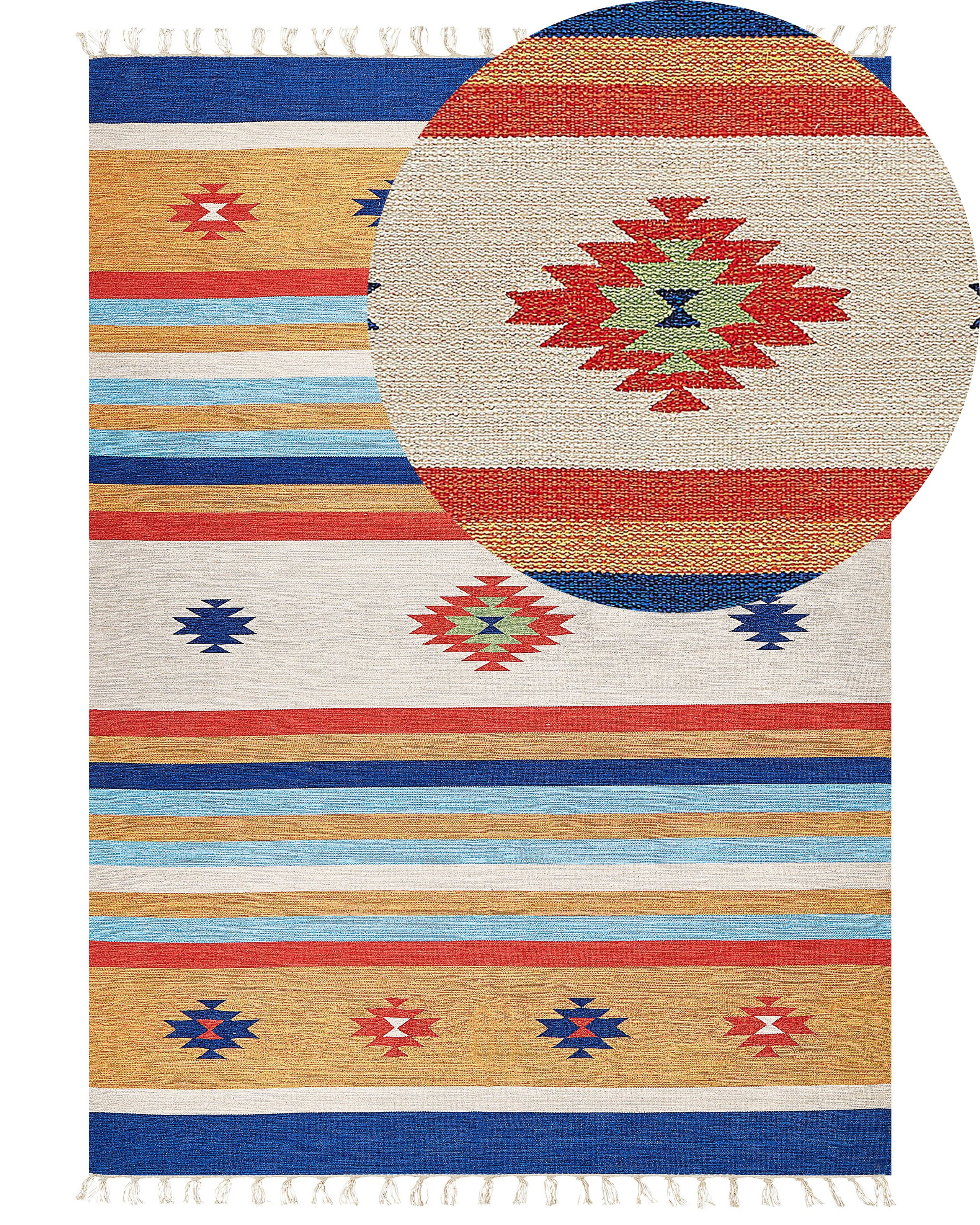 Dywan bawełniany kilim 200 x 300 cm wielokolorowy