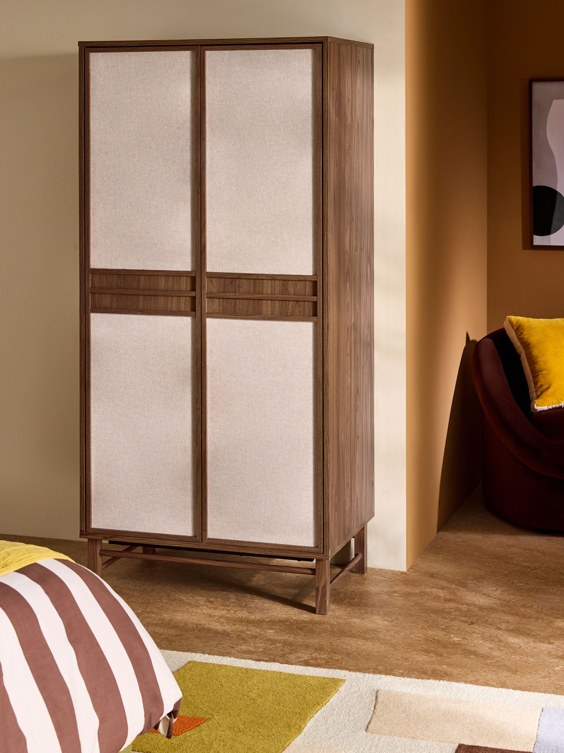 Almelo Double Wardrobe in Dark Wood Effect