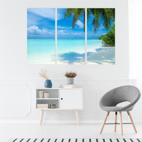 Obraz TRYPTYK Plaża Ocean Natura Pejzaż 3D 60x40cm